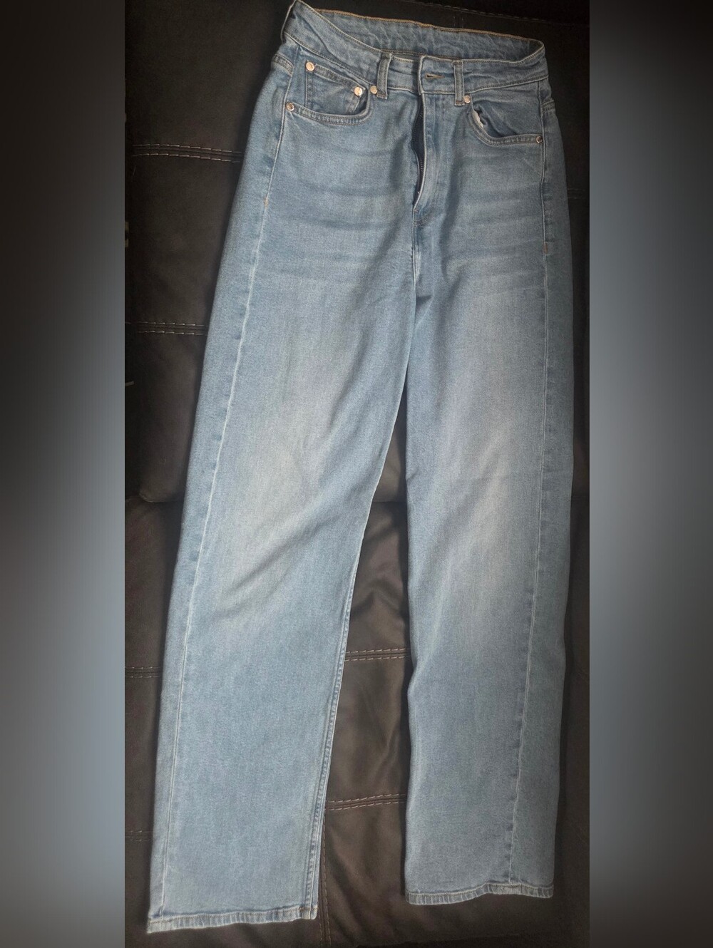 Djerf Avenue Light Blue Straight-Leg High-Rise Jeans